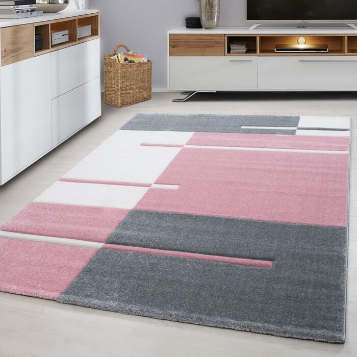Hawaii Linha tapete pelo curto retangular 160x230cm rosa