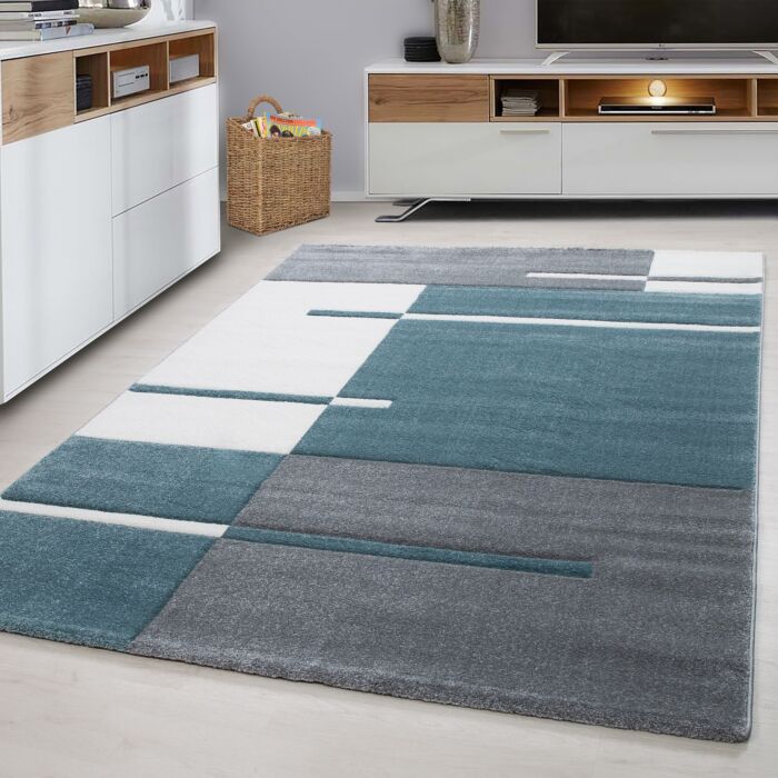 Hawaii Linha tapete pelo curto retangular 120x170cm azul