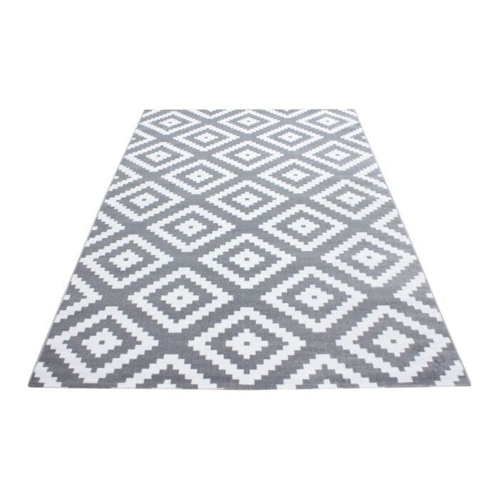 Plus Rhombus tapete pelo curto retangular 80x150cm cinzento