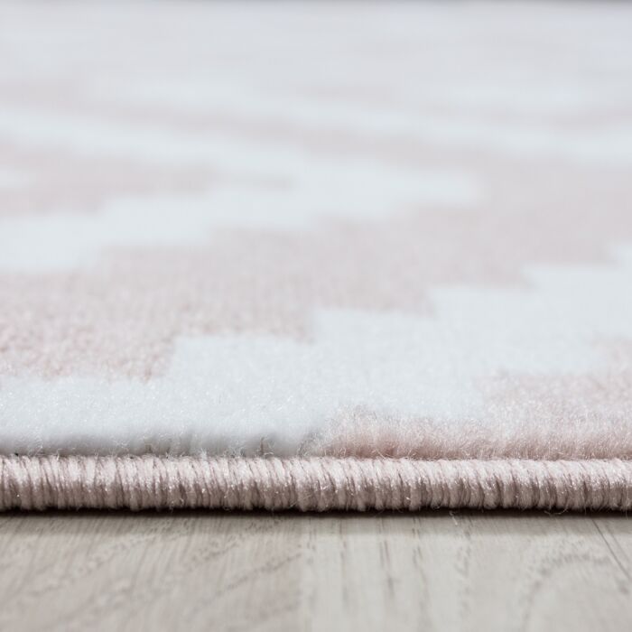 Plus Rhombus tapete pelo curto retangular 80x150cm rosa