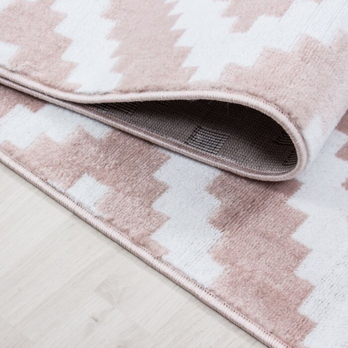 Plus Rhombus tapete pelo curto retangular 80x150cm rosa