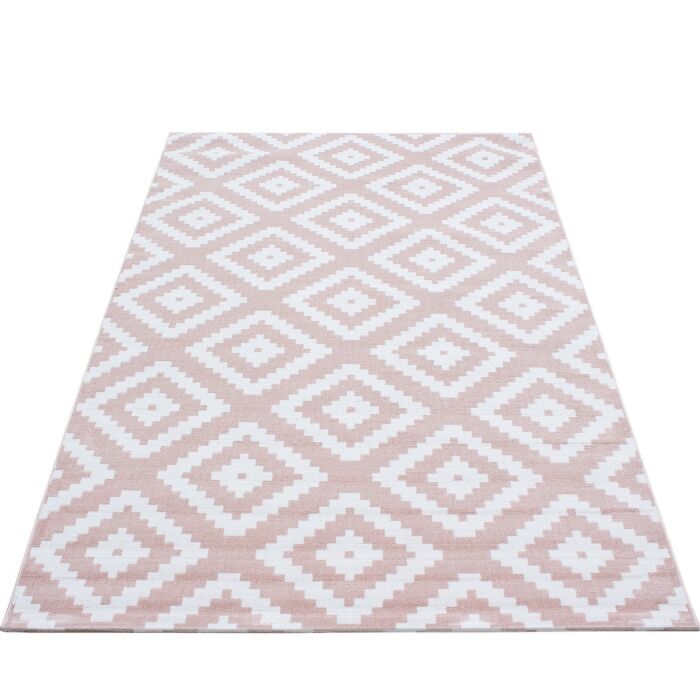 Plus Rhombus tapete pelo curto retangular 80x150cm rosa