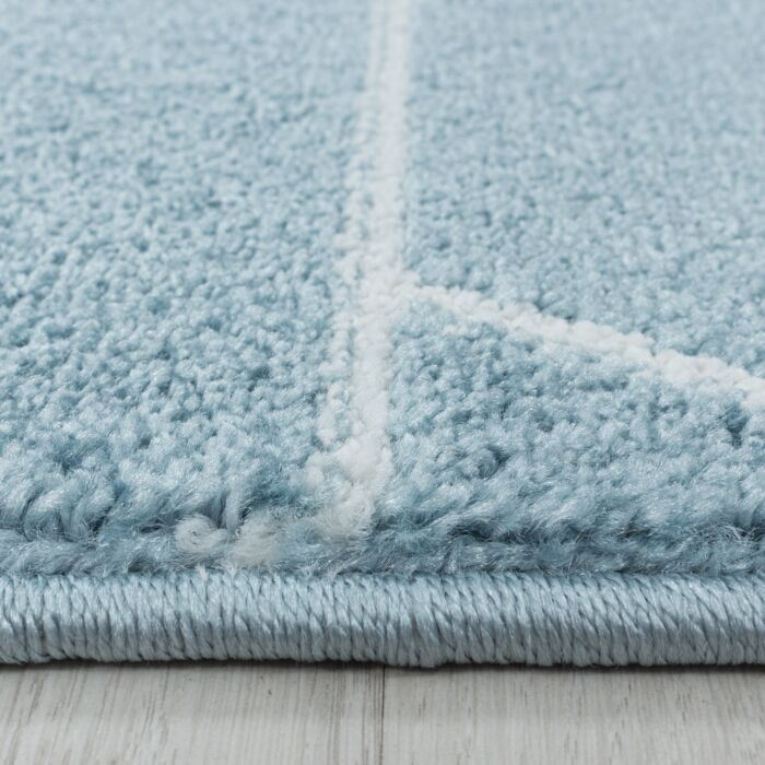 Efor Korz tapete pelo curto passadeira 80x250cm azul