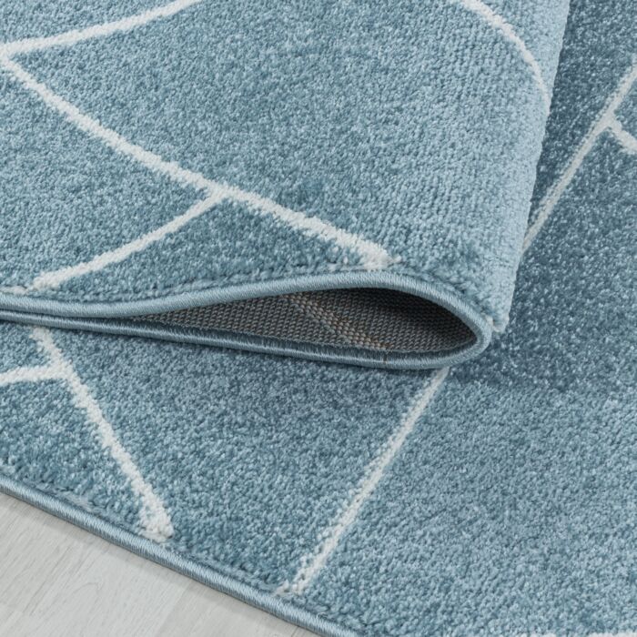 Efor Korz tapete pelo curto passadeira 80x250cm azul
