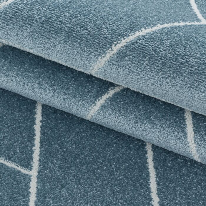 Efor Korz tapete pelo curto passadeira 80x250cm azul