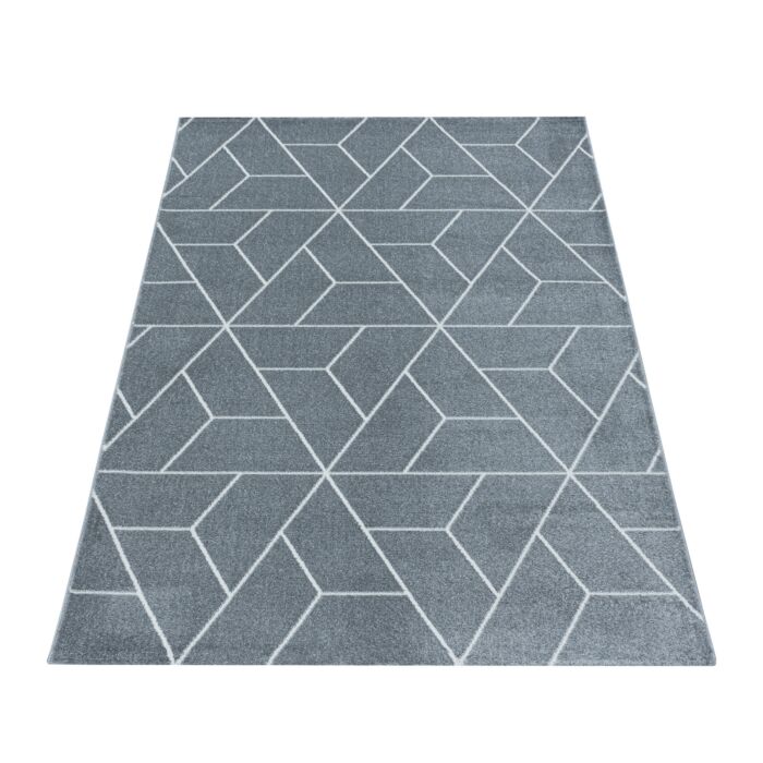 Efor Korz tapete pelo curto retangular 240x340cm cinzento