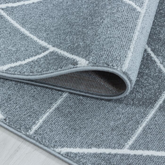 Efor Korz tapete pelo curto retangular 240x340cm cinzento