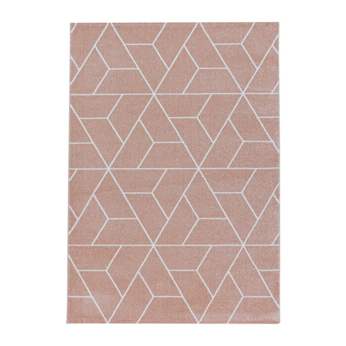 Efor Korz tapete pelo curto retangular 200x290cm rosa claro