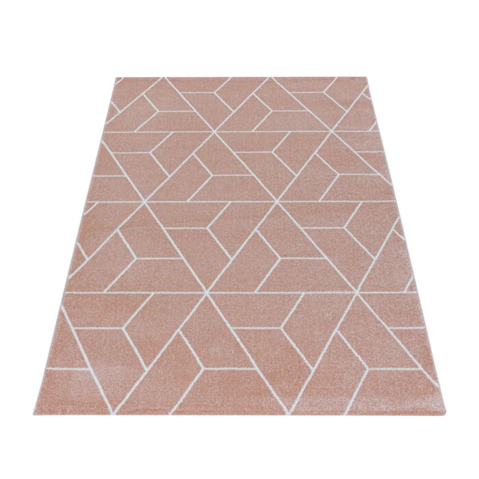 Efor Korz tapete pelo curto retangular 200x290cm rosa claro