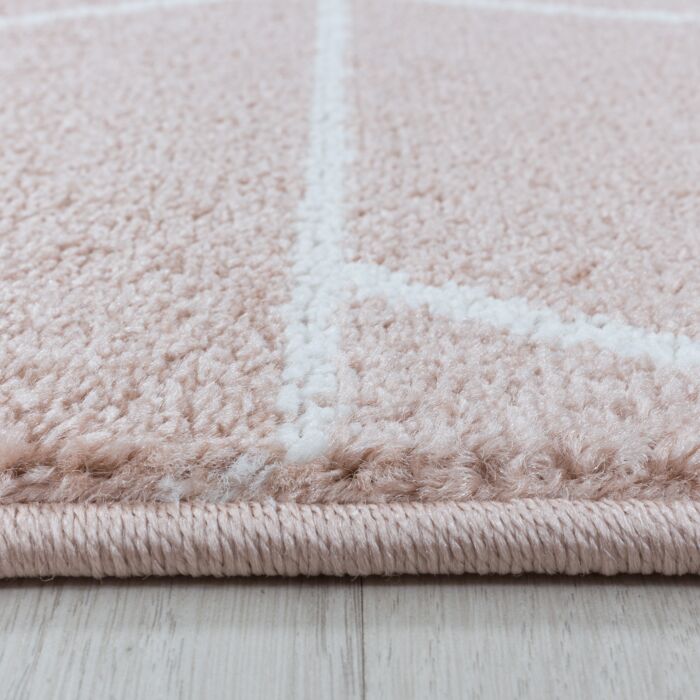 Efor Korz tapete pelo curto retangular 200x290cm rosa claro