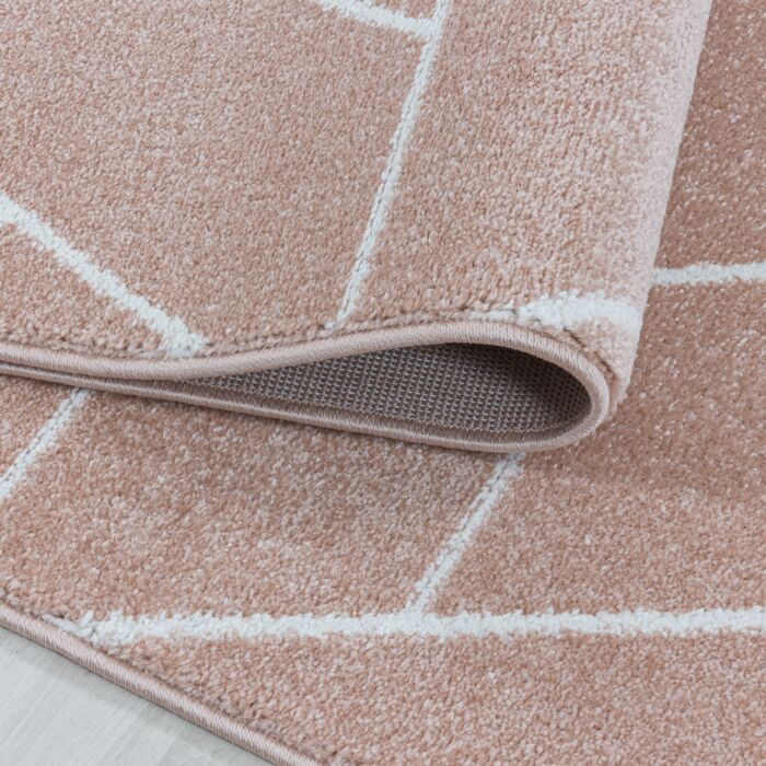 Efor Korz tapete pelo curto retangular 200x290cm rosa claro