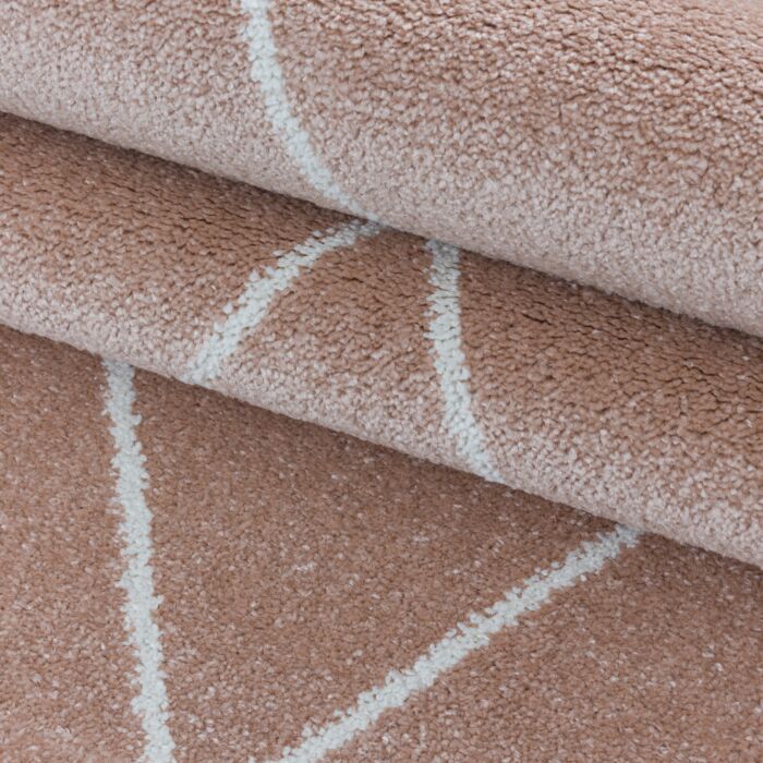 Efor Korz tapete pelo curto retangular 200x290cm rosa claro