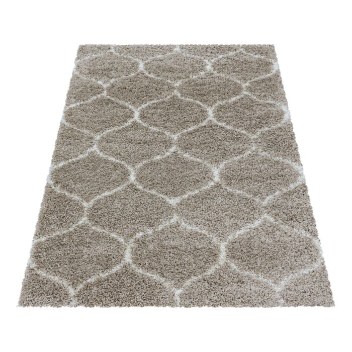Salsa Shaggy tapete pelo comprido retangular 80x150cm bege