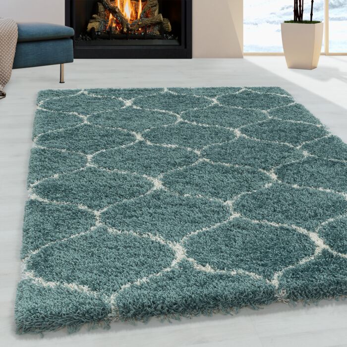 Salsa Shaggy tapete pelo comprido retangular 280x370cm azul