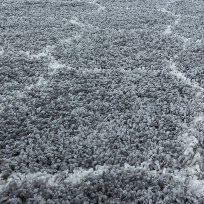 Salsa Shaggy tapete pelo comprido retangular 120x170cm cinzento