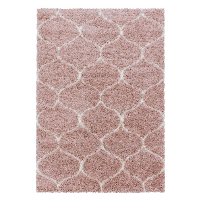 Salsa Shaggy tapete pelo comprido retangular 60x110cm rosa claro