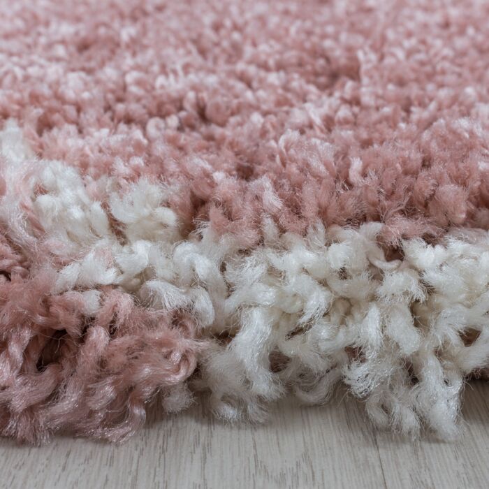 Salsa Shaggy tapete pelo comprido retangular 60x110cm rosa claro