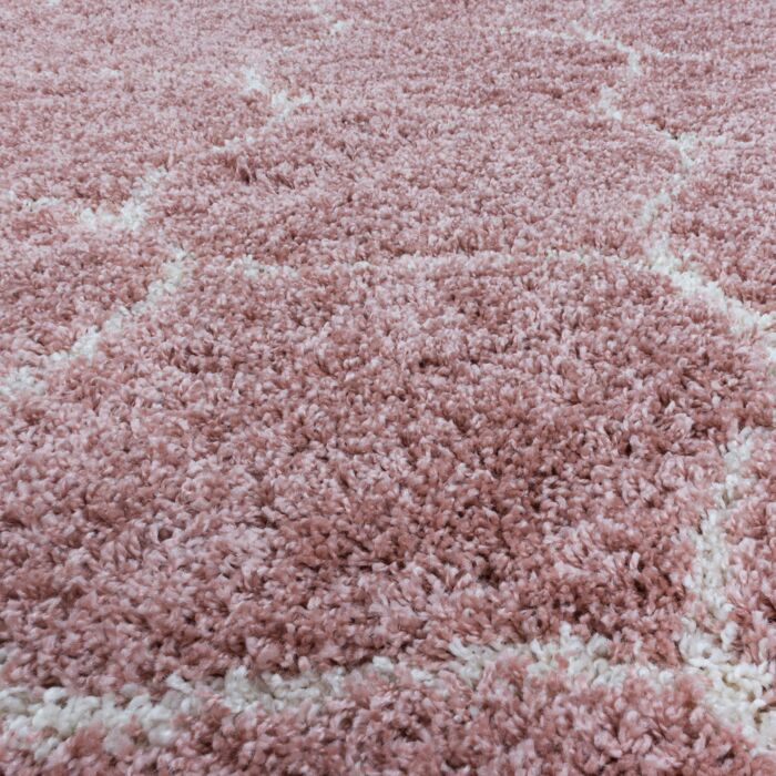 Salsa Shaggy tapete pelo comprido retangular 60x110cm rosa claro