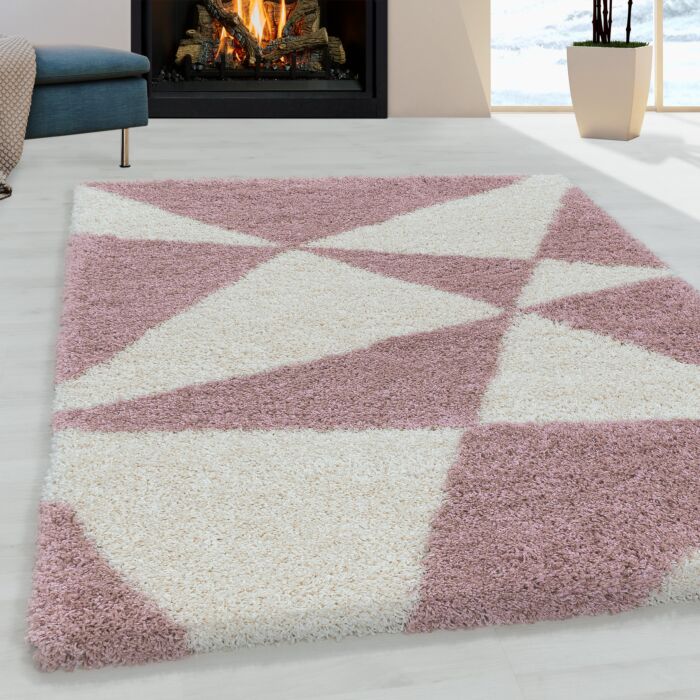 Tango Shaggy tapete pelo comprido retangular 160x230cm rosa claro