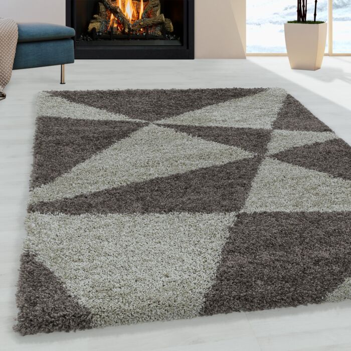 Tango Shaggy tapete pelo comprido retangular 160x230cm taupe