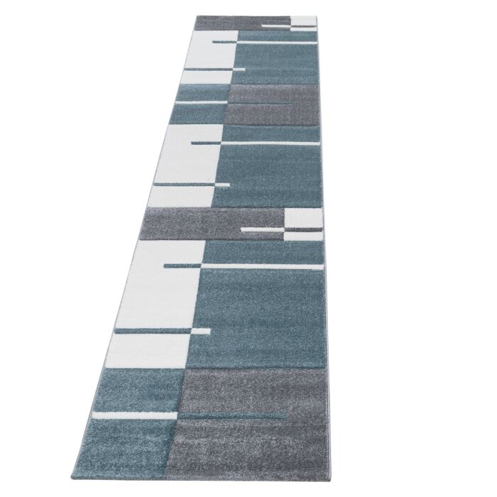 Hawaii Linha tapete pelo curto passadeira 80x300cm azul