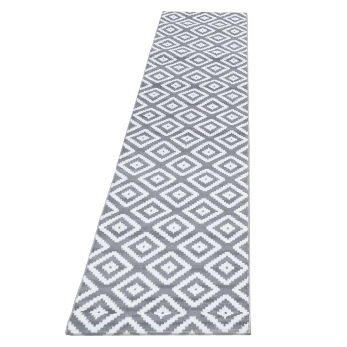 Plus Rhombus tapete pelo curto passadeira 80x300cm cinzento