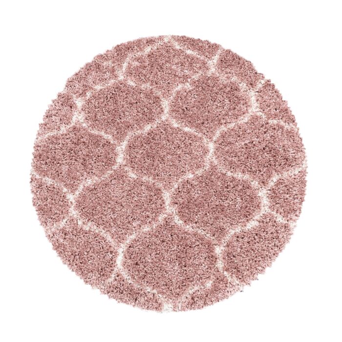 Salsa Shaggy tapete pelo comprido redondo Ø 80cm rosa claro