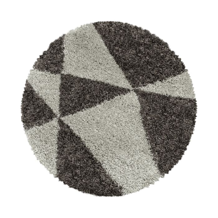 Tango Shaggy tapete pelo comprido redondo Ø 120cm taupe