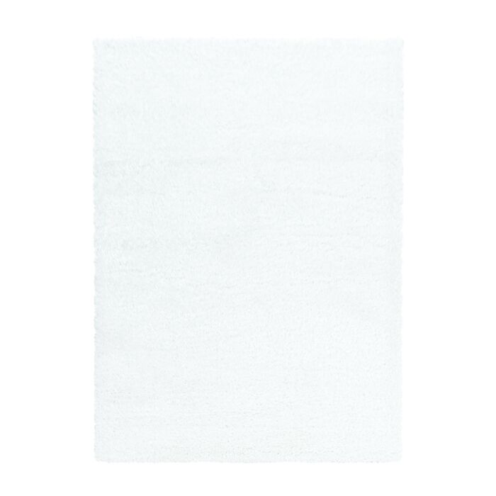 Brilliant Shaggy tapete pelo comprido passadeira 80x250cm branco-neve