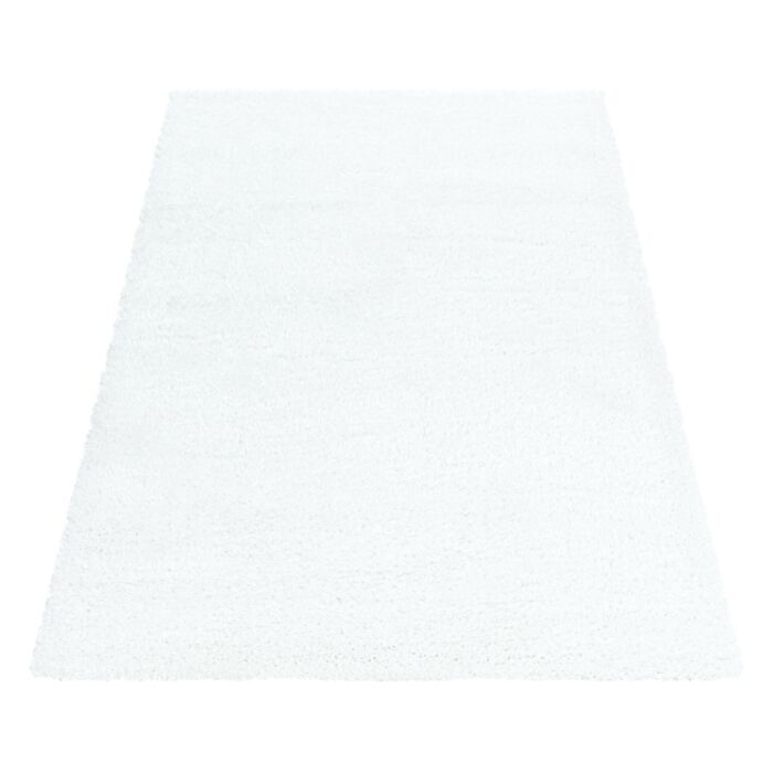 Brilliant Shaggy tapete pelo comprido passadeira 80x250cm branco-neve