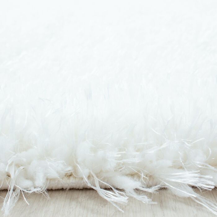 Brilliant Shaggy tapete pelo comprido passadeira 80x250cm branco-neve
