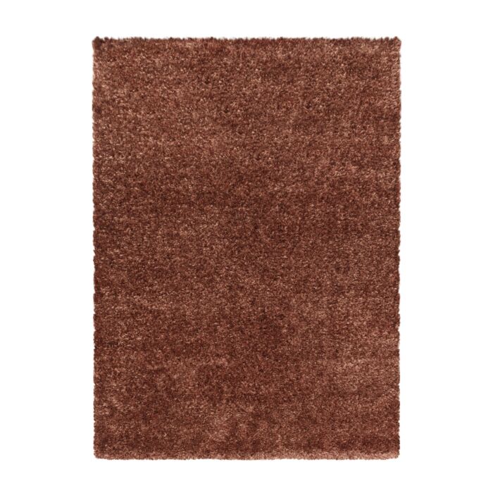 Brilliant Shaggy tapete pelo comprido retangular 200x290cm cobre