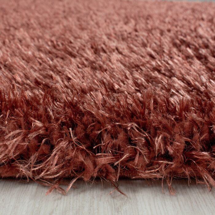 Brilliant Shaggy tapete pelo comprido retangular 200x290cm cobre