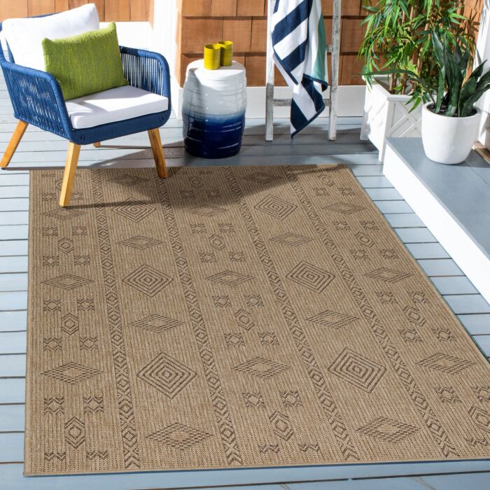Dhaka Baita tapete exterior retangular 280x370cm juta preto