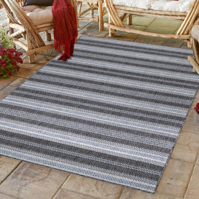 Sunny Faye tapete exterior retangular 140x200cm preto