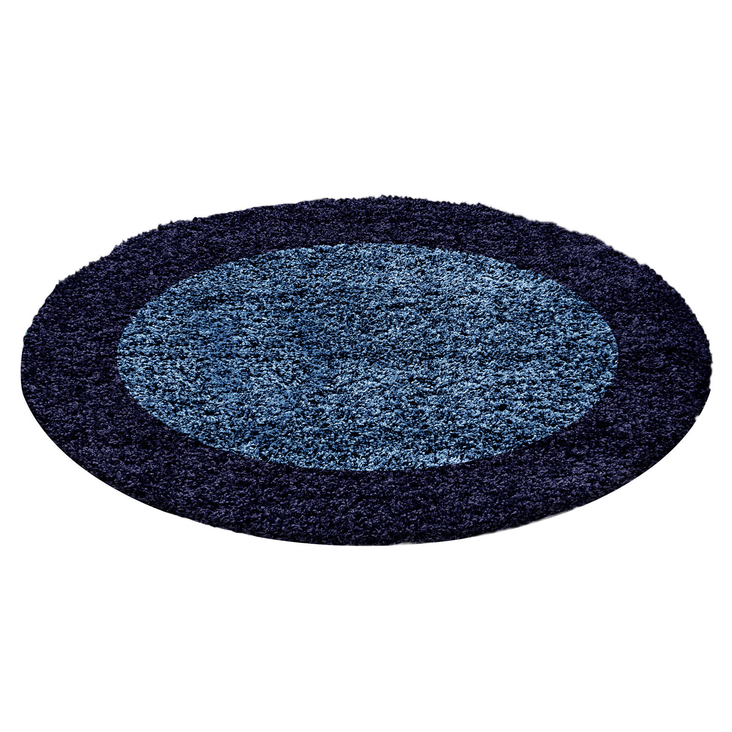 Life Shaggy Sombra tapete pelo comprido redondo Ø 200cm azul-marinho