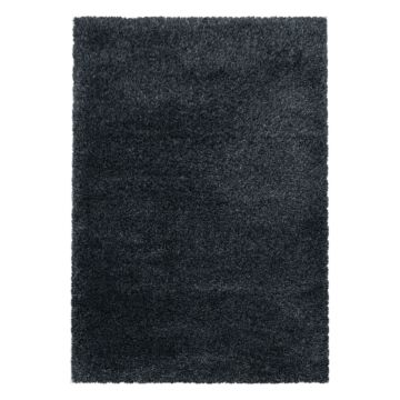 Fluffy Shaggy tapete pelo comprido retangular 140x200cm antracite