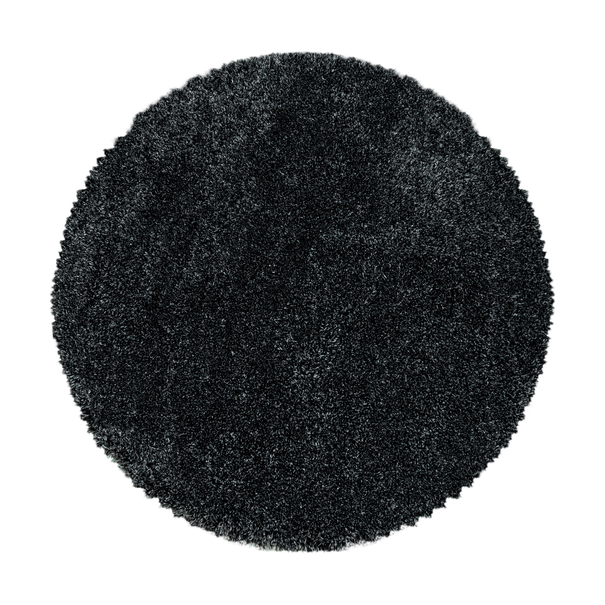 Fluffy Shaggy tapete pelo comprido redondo Ø 120cm antracite