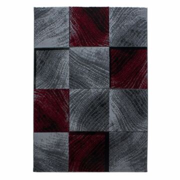 Plus Blok tapete pelo curto retangular 240x340cm vermelho